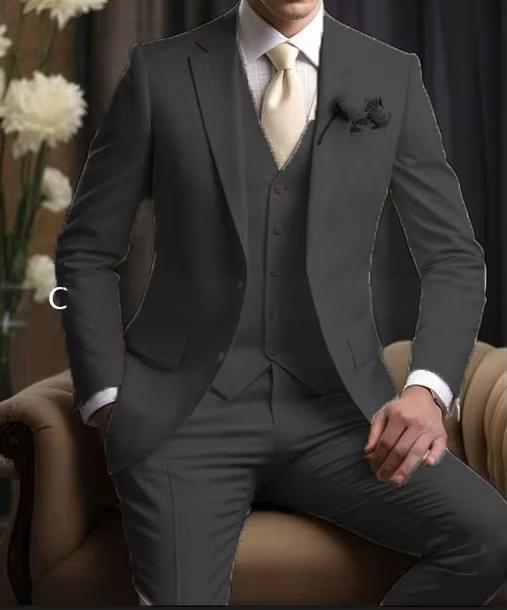 Elegant Business Banquet Suit Set For Men | Three-Piece Formal Wear thumbnail 9