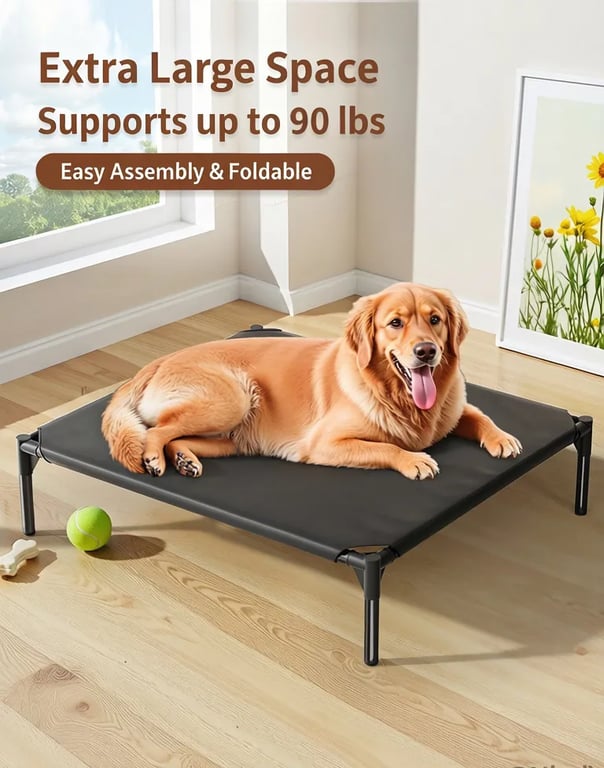 Elevated Foldable Pet Bed | Waterproof, Portable, No Assembly Required thumbnail 6