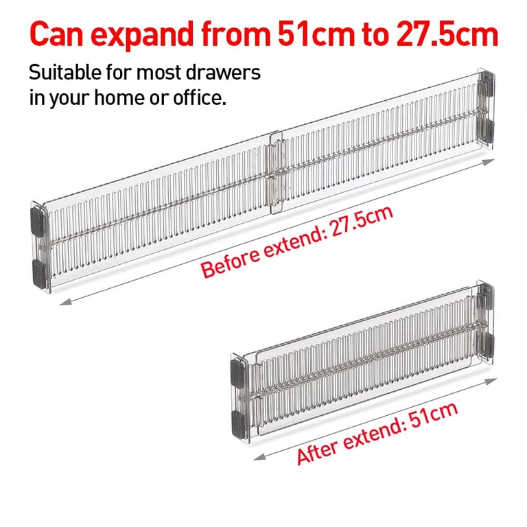 8Pcs Adjustable Drawer Dividers | Expandable Storage Organiser Set thumbnail 11