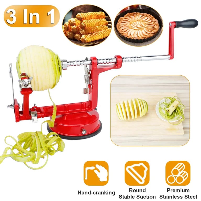 3-in-1 Apple Peeler Slicer Corer | Stainless Steel Manual Fruit Peeler thumbnail 5