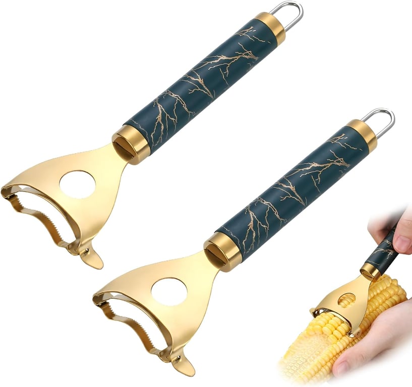 2 Pack Corn Peeler Stainless Steel | Fast Kernel Stripper Tool