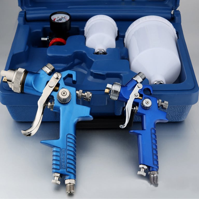 2 X HVLP Spray Gun Kit Air Gravity Feed Vehicle Car Paints1.4MM 0.8MM Nozzle thumbnail 12
