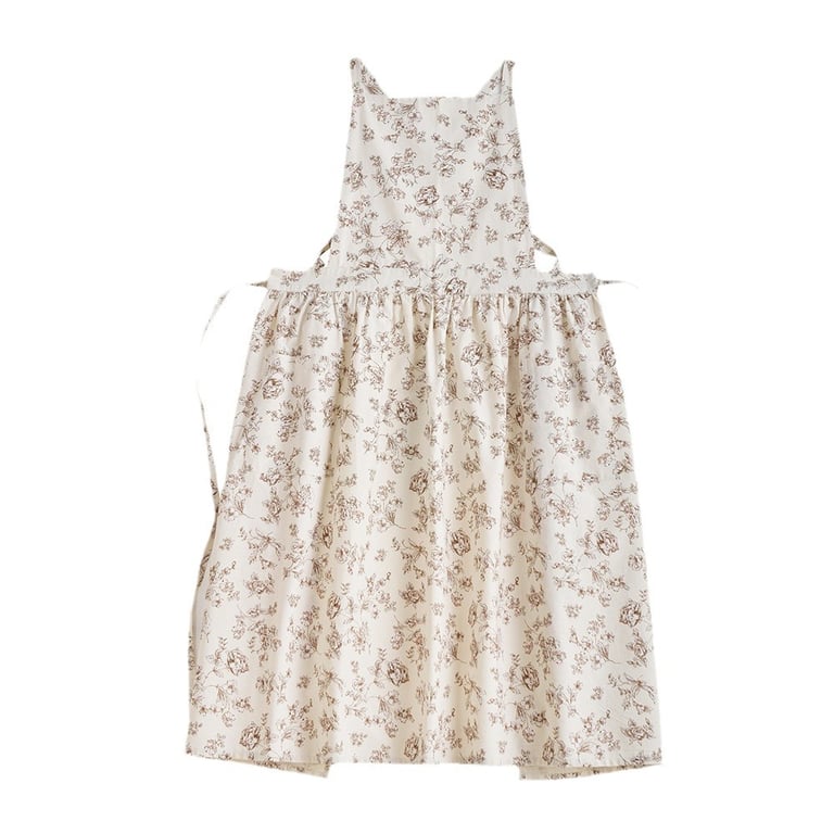 Artistic Floral Cross-Back Bib Apron | Kitchen Work Uniform Canada - image 1