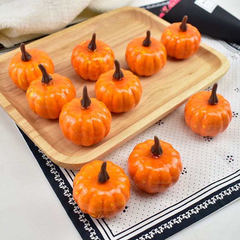 12Pcs Artificial Pumpkins Small Simulation Vegetable Decorating Thanksgiving Day Wreath Decorative Accessories 5.2cm H 4.2cm Dia thumbnail 4