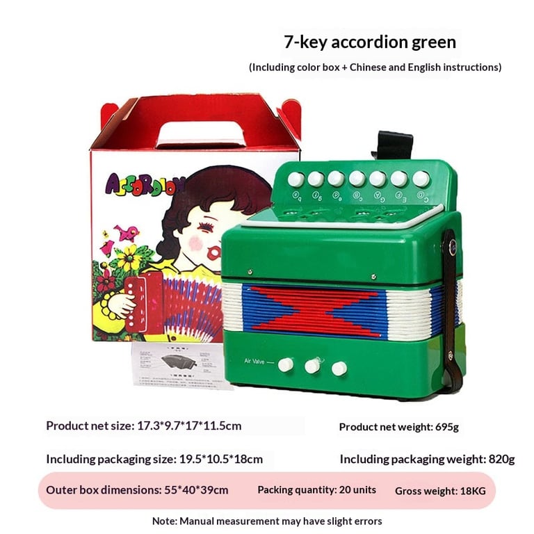 7-Key Portable Accordion for Kids | Educational Music Toy Canada thumbnail 3