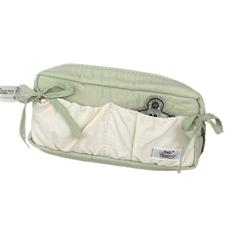 Cloud-Shaped Puff Pastry Bowknot Desk Organizer | Soft Pencil Case thumbnail 3