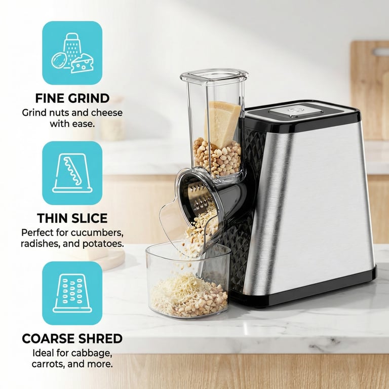 Electric Vegetable Slicer & Flour Mill | Multi-Hole Food Processor thumbnail 13