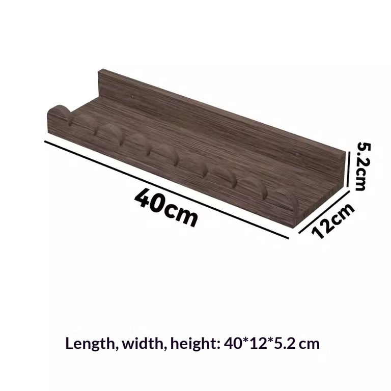 Wall-Mounted Shelf Solid Wood Coat Rack | Modern Home Storage thumbnail 8