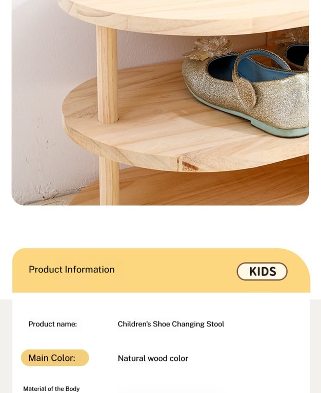 Children's Shoe-Changing Stool with Integrated Entryway Seating and Storage thumbnail 9