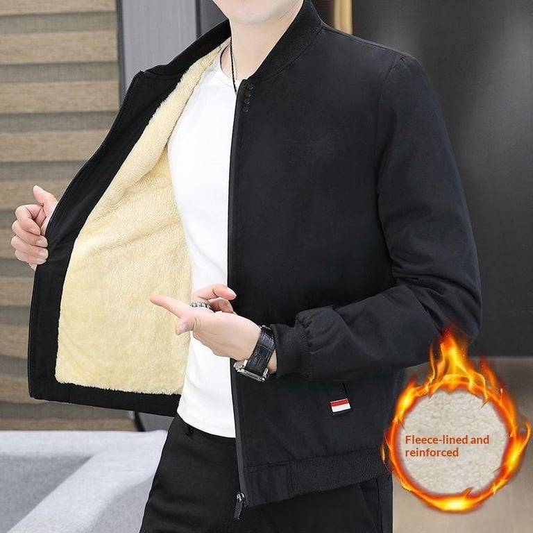 Thickened Fleece-Lined Workwear Jacket for Men | Commuter Style thumbnail 3