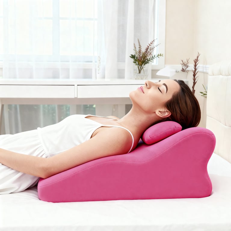 Ergonomic Spinal Posture Support & Multi-Functional Bed Pillow -pink thumbnail 1