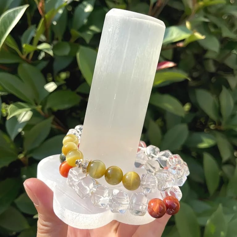 Selenite Ring Holder Storage Tray | Natural Crystal Jewelry Organizer thumbnail 7