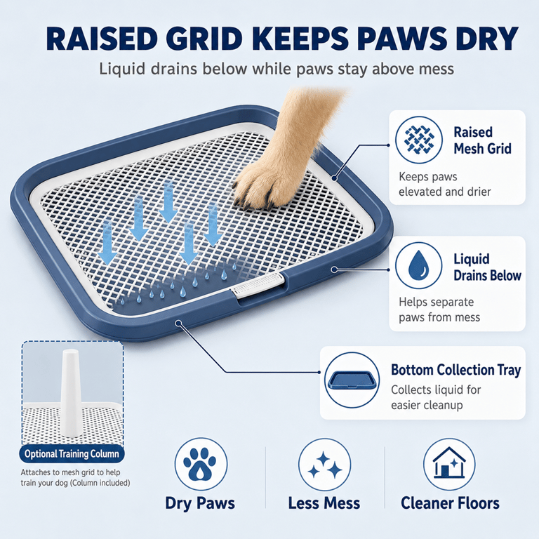 Dog Potty Tray With Removable Grating | Leak-Proof Indoor Toilet thumbnail 7