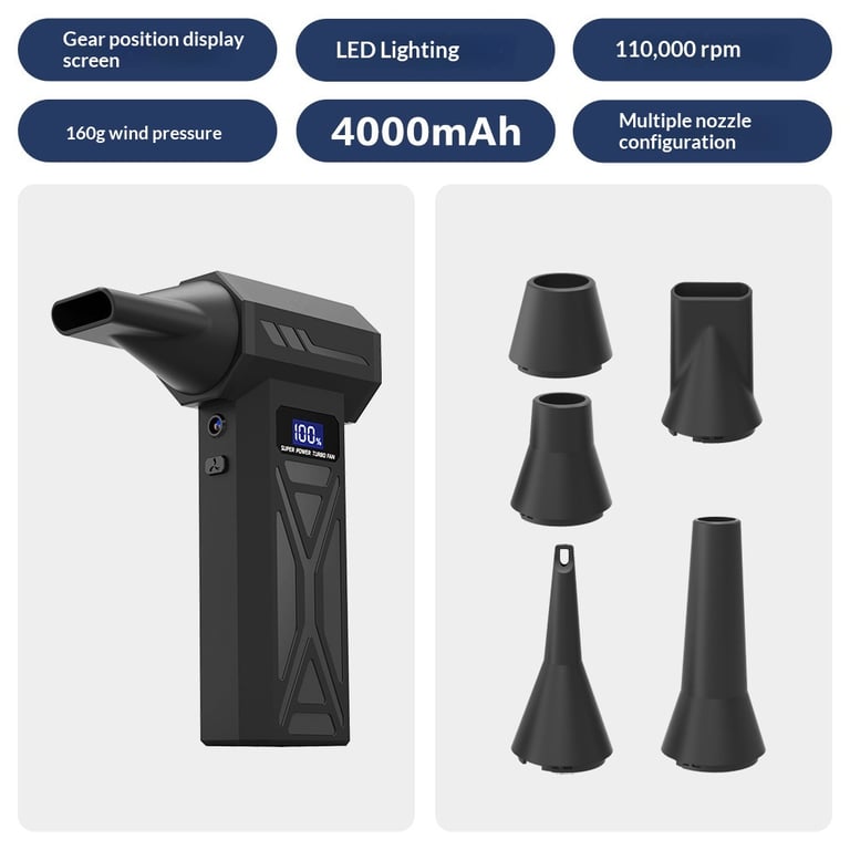 Violent Handheld Turbo Fan 110K RPM | Wireless LED Dust Blower thumbnail 12