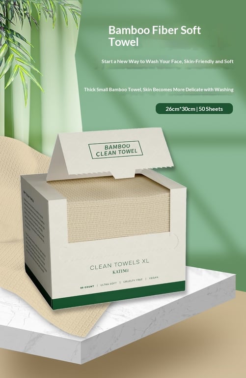 Bamboo-Fiber Disposable Face Towels | Soft, Eco-Friendly, XL Box thumbnail 4