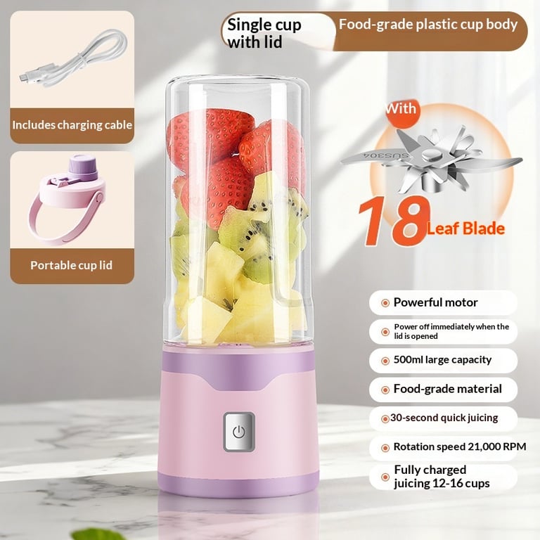 Portable USB Rechargeable Electric Juicer Cup | 500ML Blender thumbnail 13