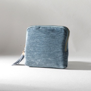 Velvet Cosmetic Bag with Tassel | Zippered Travel Pouch Canada thumbnail 2