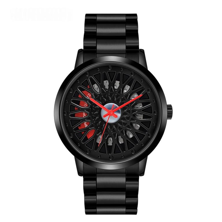 Hollowed-Out Wheel Watch Waterproof Steel Band Business Style Teenagers thumbnail 3