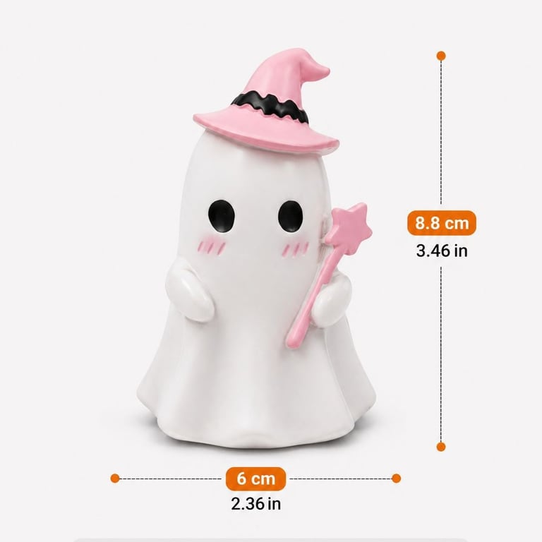 Cute Halloween Ghost Pumpkin Resin Desk Organizer Set | Captain Fam thumbnail 2