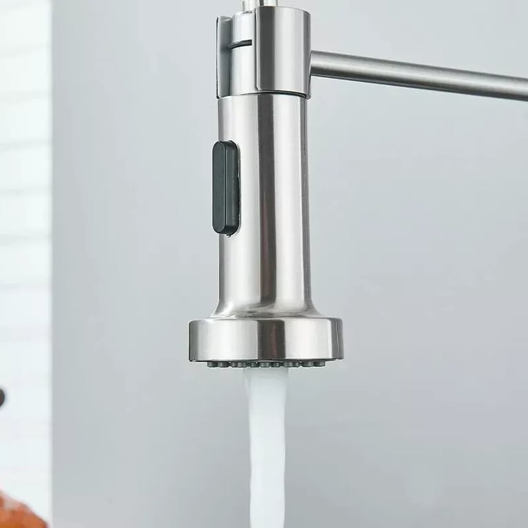 Modern Monobloc Pull Out Kitchen Mixer Tap Dual Spout Spray Single Lever 360 thumbnail 4