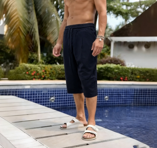 Summer Linen Capri Pants Men's Ice Silk thumbnail 6