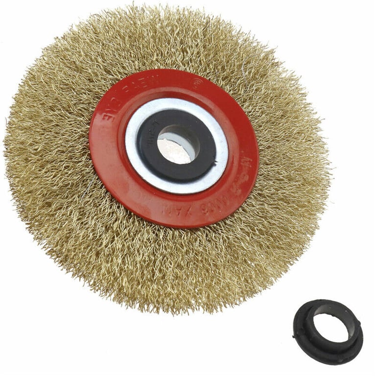6in Wire Wheel Grinder Bench Grinding Grinder Wire Brush Fine With Reducers UK NEW thumbnail 2