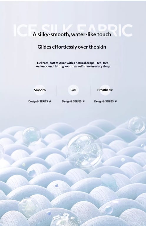 Summer Cooling Ice Silk Bed Sheet Set | Home & Kitchen Luxury Bedding thumbnail 3