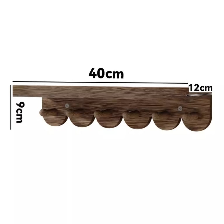 Wall-Mounted Shelf Solid Wood Coat Rack | Modern Home Storage thumbnail 10