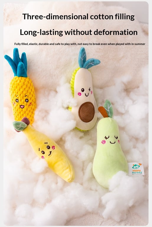 Cartoon Vegetable Fruit Baby Rattle Set | Soft Plush Grasping Toys thumbnail 4