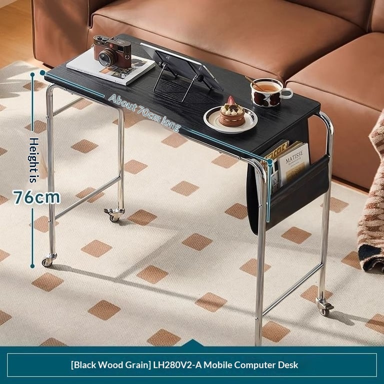 Simple Office and Bedroom Computer Desk Organizer with Wheels thumbnail 6