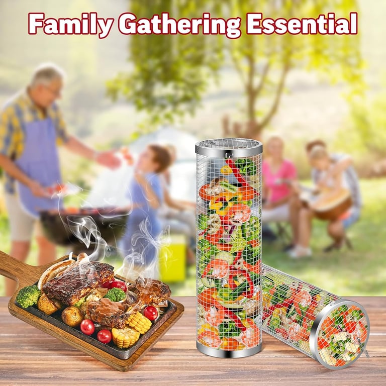 Rolling Grill Basket 304 Stainless Steel | BBQ Grilling Accessories thumbnail 7