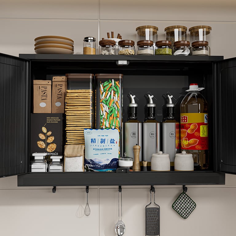 Wall-Mounted Bathroom Storage Cabinet | Decorative Doors & Hooks thumbnail 9