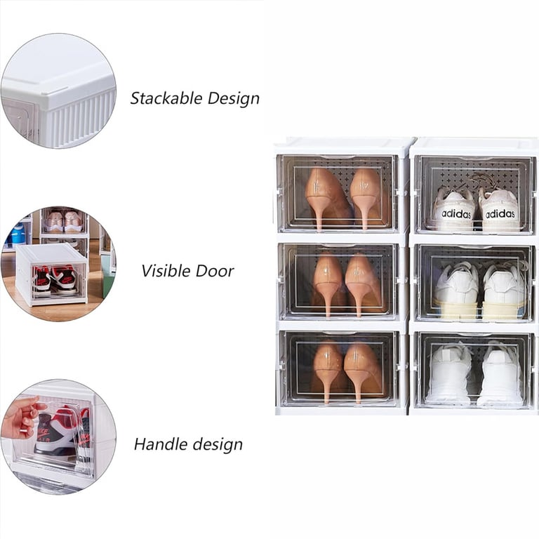 Foldable Shoe Storage Organizer 6-Layer Stackable Sneaker Boxes thumbnail 3