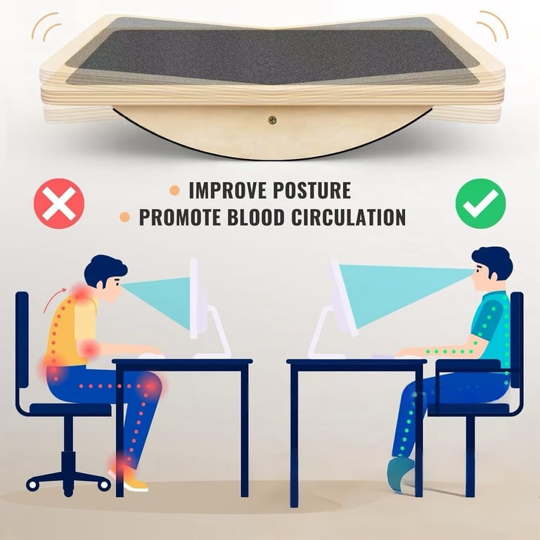 Wooden Yoga Balance Board for Home | Posture & Core Training thumbnail 6