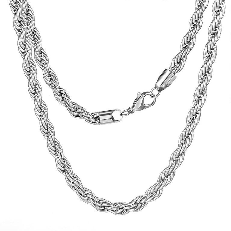 Stainless Steel Twisted Chain Necklace & Bracelet Set | Silver Gold thumbnail 3