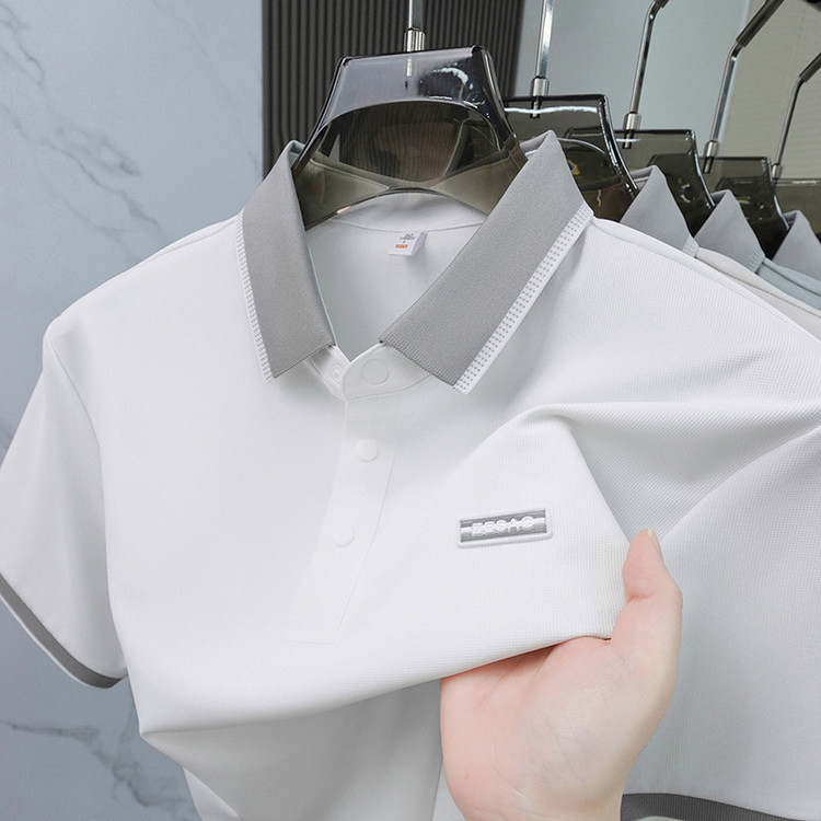 Seamless Ice Silk Men's Short-Sleeve Polo | Breathable Home & Kitchen Comfort thumbnail 16