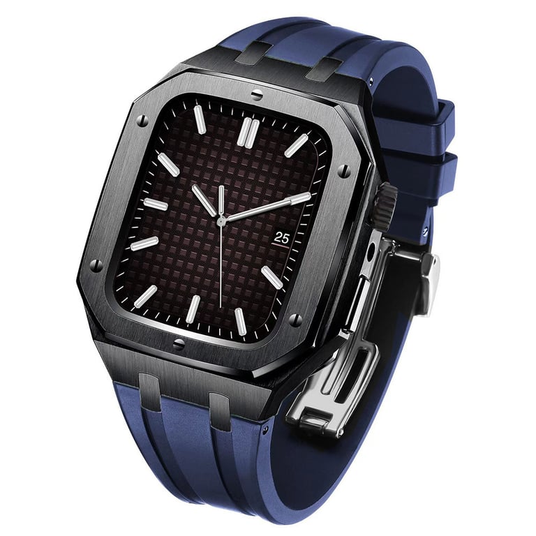 Stainless Steel Smartwatch Case with Fluororubber Band | Luxury Sports Watch thumbnail 15