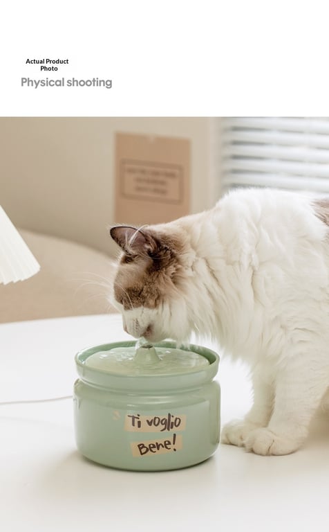 Cat Ceramic Automatic Circulating Filter Water Dispenser | Home & Kitchen thumbnail 7