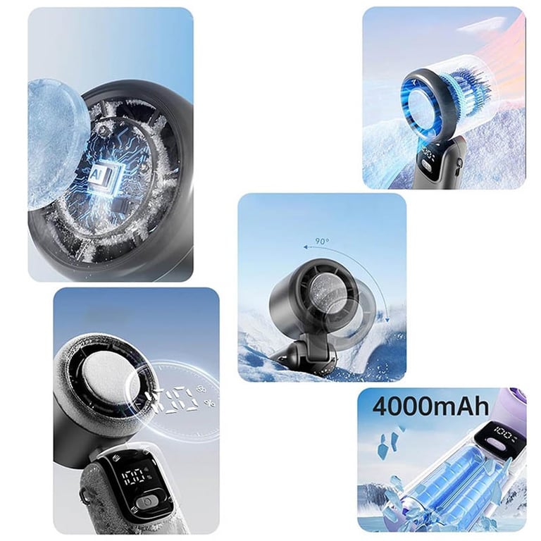 Portable Handheld Cooling Ice Fan | Rechargeable Turbo Personal Fans thumbnail 6