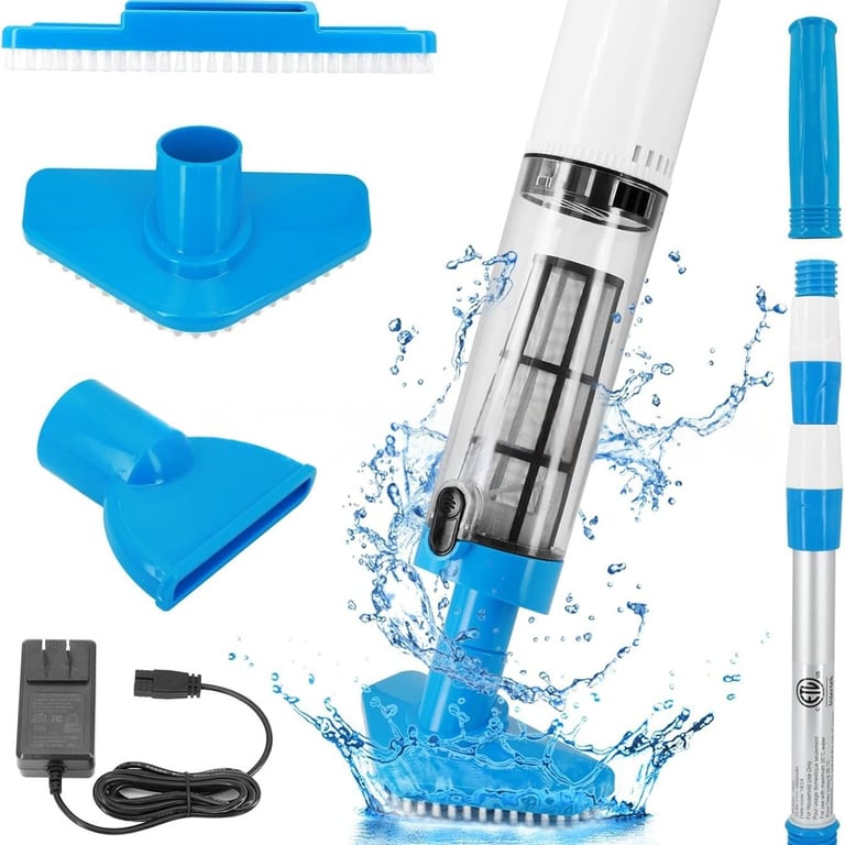 Cordless Wireless Pool Vacuum Cleaner | Telescopic Pole & Attachments thumbnail 6