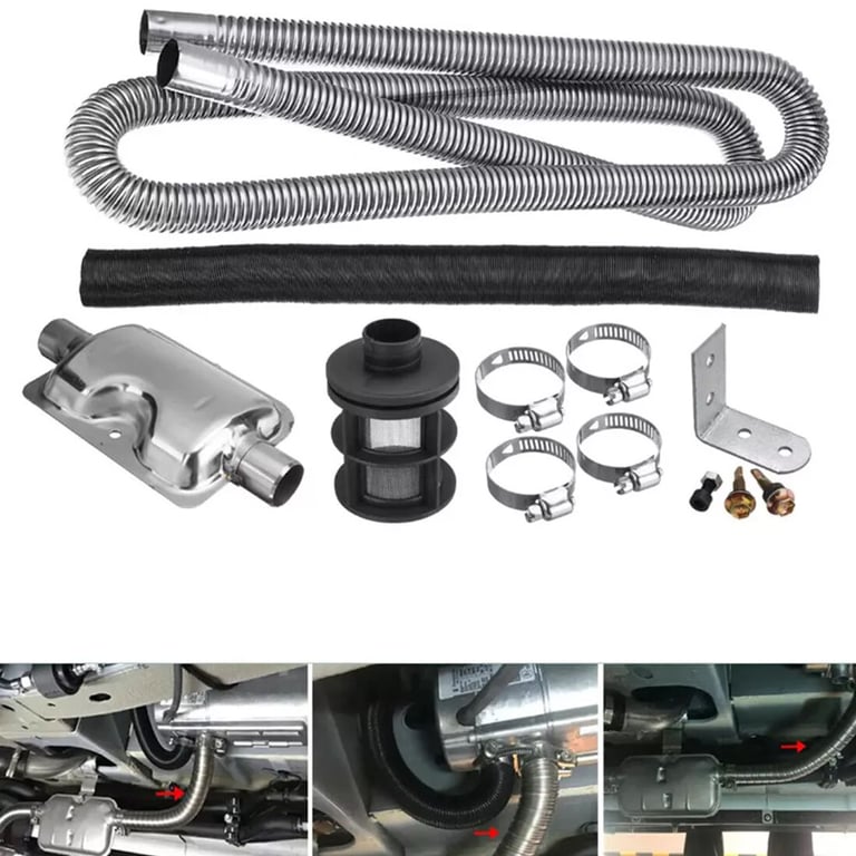180CM Exhaust Pipe Air Heater Kit | 24mm Silencer & 25mm Filter thumbnail 8