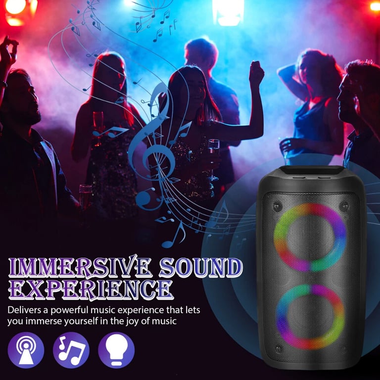 Portable Bluetooth Speaker Sub Woofer Heavy Bass Sound System Party & Mic thumbnail 10