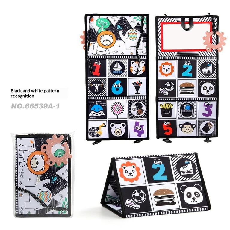 Foldable Funny Mirror Desk Calendar Baby Cloth Book | Sensory Tummy Time thumbnail 5