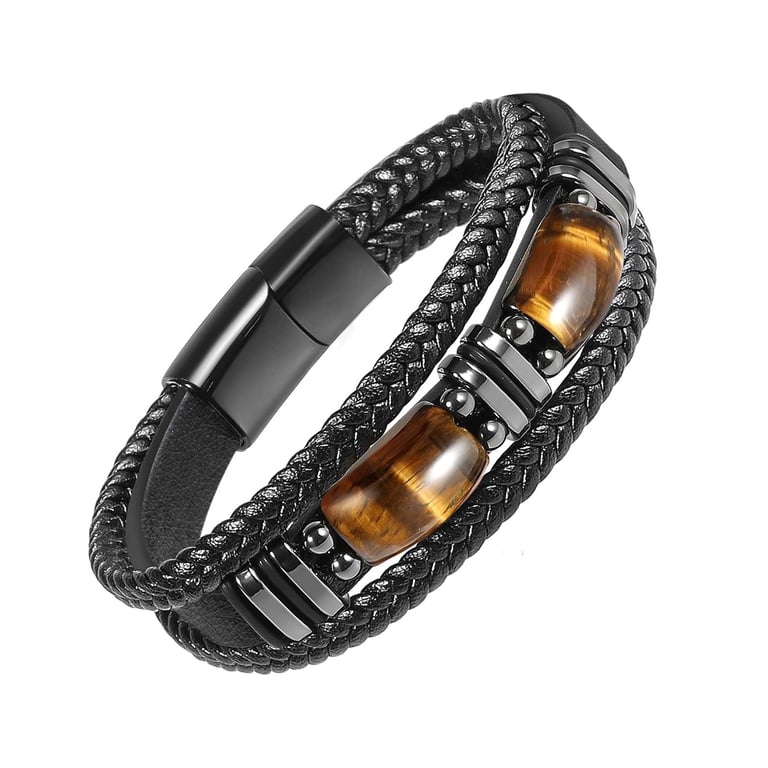 Natural Tiger Eye Stone Bracelet for Men & Women | Handmade
