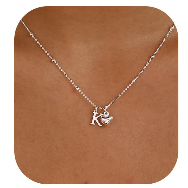 Personalized Initial Heart Pendant Necklace | Stainless Steel thumbnail 9
