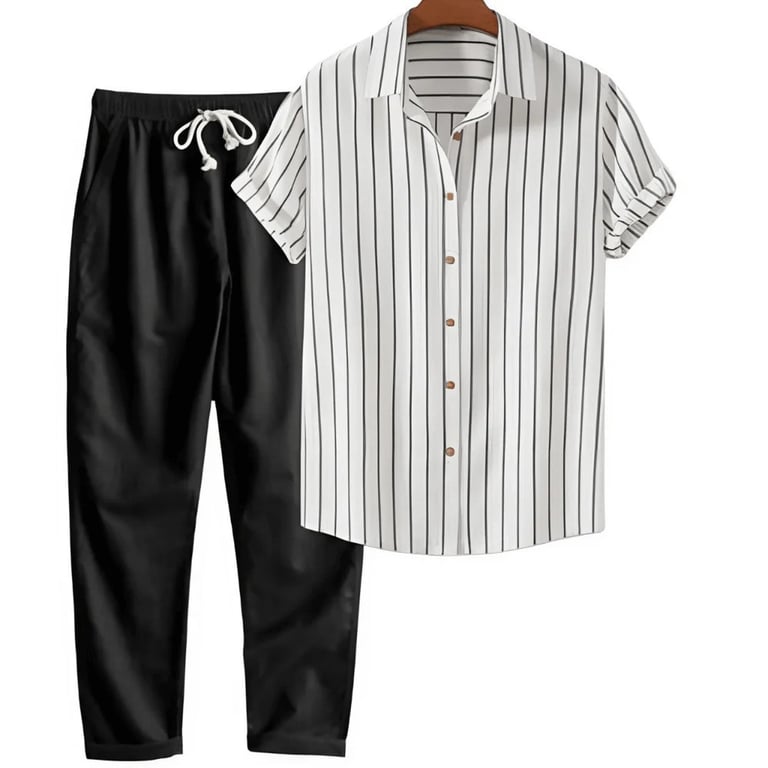 Casual Loose-fit Beach Set | Four-way Stretch Short-sleeve Shirt & Shorts thumbnail 19