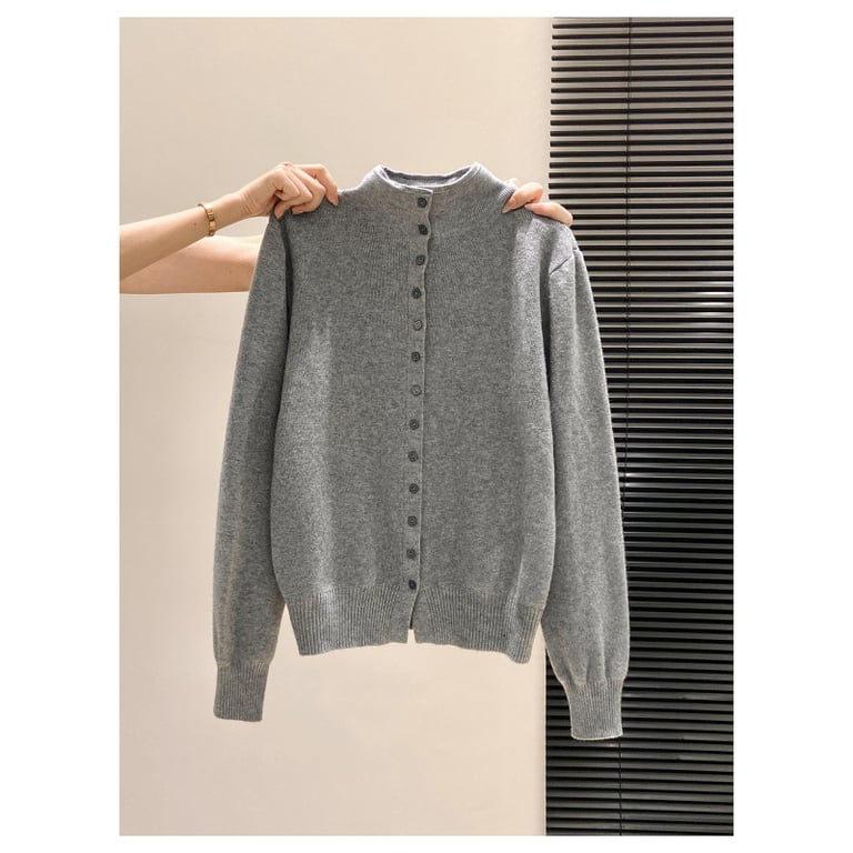 Women's Stand-Collar Knitted Cardigan | Thickened Loose-Fit Sweater thumbnail 7
