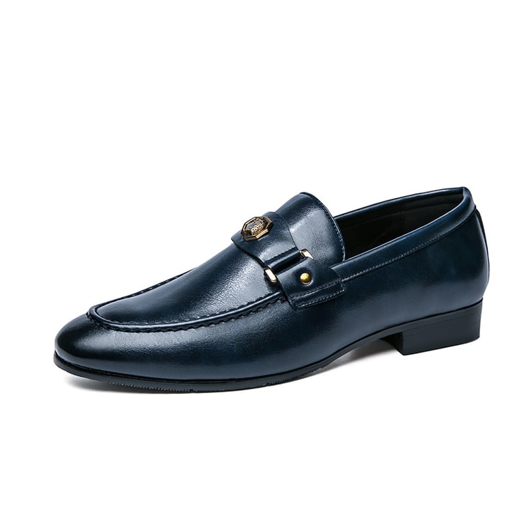 Men's Metal-Buckle Slip-On Loafers | European Style Dress Shoes thumbnail 2