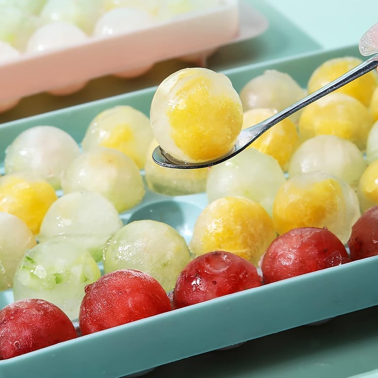 Ice Cube Tray With Lid | 33 Grids Ice Ball Maker Mould Round Easy Release thumbnail 3