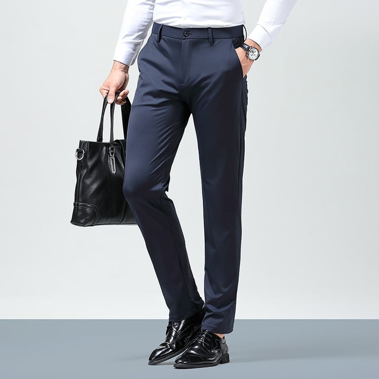 Men's Ice Silk High-Elasticity Pants | Breathable Slim Fit thumbnail 2